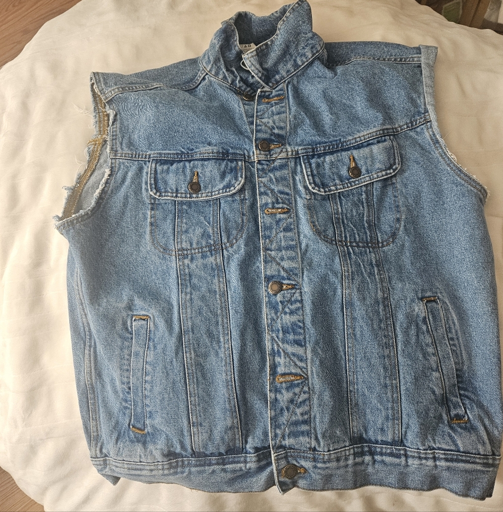 Wrangler Men's Light Blue Denim Vest-EUC